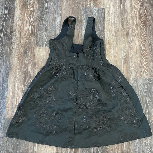Maeve Anthropologie Black Sleevless Metallic Jacquard Mini Dress 10 MSRP $180. - Picture 3 of 7